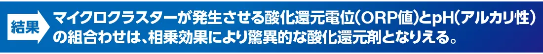 マイクロクラスターの酸化還元力（抗酸化力）