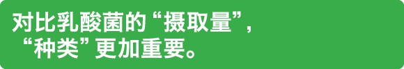 对比乳酸菌的“摄取量”，“种类”更加重要。